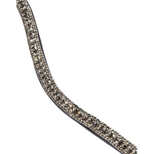 Bande de front de cheval en cuir en forme de vague profonde de qualité d'exportation avec 3 rangées de cristaux clairs strass bande de front de chaîne en métal diamante - Product Image 3