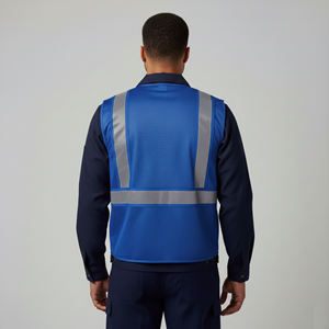 Gilet de sécurité personnalisé haute visibilité ANSI Classe 2, imperméable, avec éclairage LED, en maille, pour hommes, vêtements de travail de construction, logo personnalisé - Product Image 2