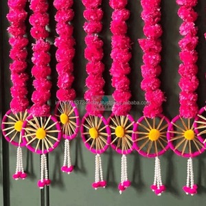 Guirnaldas Decorativas Hechas a Mano con Diseño de Caléndula y Patrón Chakri para Onam, Bodas, Haldi, Mehendi, Decoración de Escenarios de Pascua - Product Image 3