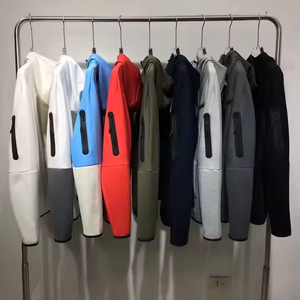 Personalizado Nueva llegada Chándal Fútbol Hombres Chándales Logo Tech Fleece Zip Plain Jogging Hombres Chándal Hombres Sudaderas con capucha - Product Image 2