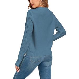 Femmes 100% acrylique col rond pull nouvelle mode décontracté hiver pull doux tricot personnalisé haute qualité Anti-boulochage respirant - Product Image 2