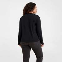 Automne mode femmes à manches longues T-Shirt Polyester Spandex col rond à manches longues Vintage solide broderie patchs plaine teint