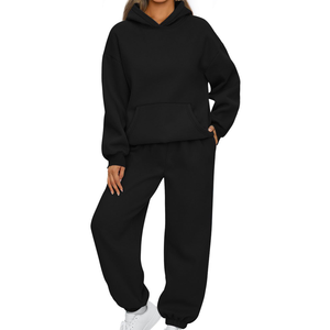 Chándal de Invierno Personalizado para Mujer, Ropa Deportiva Urbana, Hombros Caídos, Felpa de Algodón Ecológica, Cortavientos, con Dos Bolsillos Laterales y Capucha RSW - Product Image 4