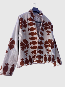 Veste matelassée à col mandarin brodée à la main avec des motifs floraux, manches longues, taille plus, vêtements de printemps pour femmes, style bohème en velours - Product Image 5