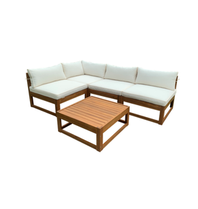 Sofá Esquinero de Exterior de Madera Maciza de Acacia Natural, Lujoso, Simple, Ecológico y Duradero - Product Image 1