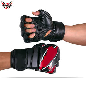 Training Wear Design CHeap Men 2023 Half Finger Covergae Design <b>Leather</b> Martial Arts MMA <b>Gloves</b> - Product Image 3