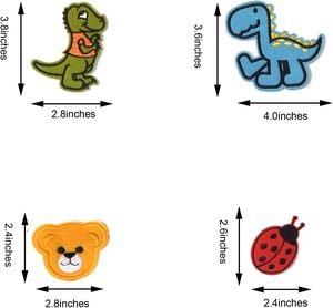 Parches de PVC bordados de varios estilos, 60 Uds., colores vivos brillantes, para coser/planchar, apliques de parche de chenilla para ropa y vestido - Product Image 5