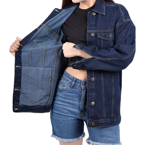 Haute qualité femmes XL Slim Fit matelassé peau de mouton Denim veste personnalisable broderie impression solide coton cristal bouton - Product Image 4