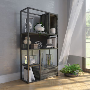 Modern Decorative SFKS006 Bookshelf 80x30x140cm Wood Standing Type for Living Room - Product Image 4