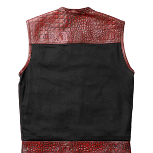 Gilet en cuir pour homme, hiver, boutonné, écologique, coupe-vent, respirant, commande en gros, prix d'usine - Product Image 2