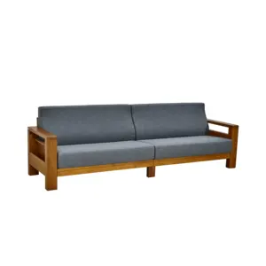 Đơn Giản Cổ Điển Phong Cách Gỗ Tếch Khung 4 Chỗ Ngồi Sofa Từ Sofa Set Đồ Nội Thất Cho Phòng Khách