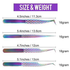 Herramientas de maquillaje profesional Diamond Grip-Pinzas de pestañas de acero inoxidable más vendidas con pinzas de pestañas de extensión coloridas - Product Image 4