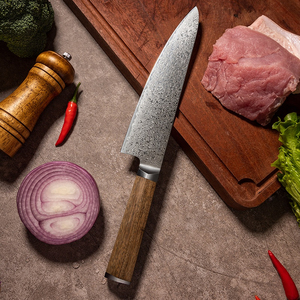 Cuchillo de chef de cocina profesional, fabricante de Pakistán, Damasco, mango de madera de acero, apto para lavavajillas, borde de corte afilado - Product Image 2