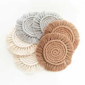 Posavasos de macramé de calidad superior más vendidos, estilo bohemio, tazas de té y tazas de café, tazas de madera a precio mayorista de La India - Product Image 3
