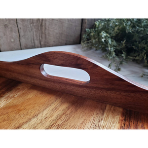 Bandejas de madera de tendencia Proveedor mayorista Acabado brillante Bandeja de servicio hecha a mano antigua para restaurantes y uso diario a bajo precio - Product Image 5