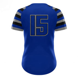 Maillot de baseball en sergé à deux boutons personnalisable, uniforme unisexe respirant pour adulte avec col en V - Product Image 5