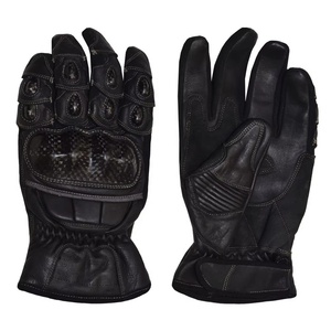 Gants de moto en cuir véritable confortables et personnalisés - Gants d'entraînement respirants à écran tactile pour le sport, à doigts complets avec fermeture auto-agrippante - Product Image 1
