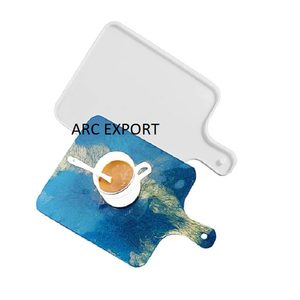 Different Designing Kitchen Ware Vegetable Cutting Board Deluxe Quality Bamboo Wood and Resin Round Shape <b>Chopping</b> <b>Blocks</b> - Product Image 4