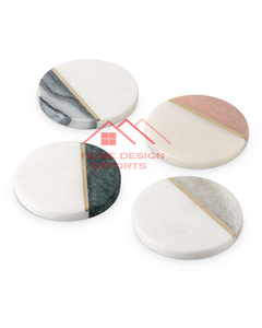 2025 dernière conception de sous-verres de décor de table en marbre italien blanc avec forme et logo personnalisés acceptés au prix de gros - Product Image 4