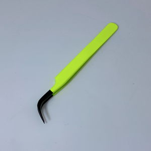 Ensemble de pincettes de couleur vert fluo, en acier inoxydable, pour extension inclinée, applicateur de cils, vente complète personnalisée - Product Image 3