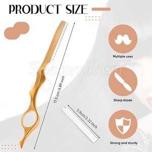 Maquinilla de afeitar para adelgazamiento del cabello con logotipo personalizado con cuchillas afiladas y mango cómodo para uso en salón - Product Image 2