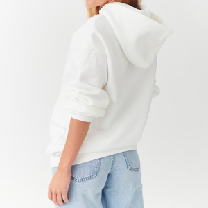 Sweat-shirts à capuche surdimensionnés pour femmes, de haute qualité, à épaules tombantes, en coton 100% uni, impression de logo personnalisée, streetwear, OEM - Product Image 2