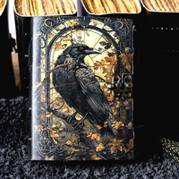 Fait à la main Vintage 400 Page Corbeau Cuir Gothique Sorcellerie Journal Carnet Promotionnel Cadeau pour Lui ou Elle