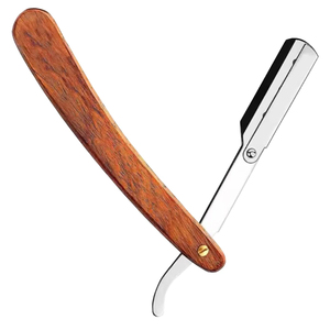 Rasoir droit avec manche et lame en acier inoxydable, lame unique pour barbier, rasage du corps, du maillot et du visage - Product Image 4