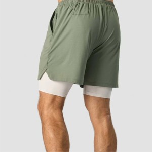 New Design Men's Reflective <b>Shorts</b> 2 in 1 Safety Features for Night Runs with Inner <b>Compression</b> Liner - Product Image 5
