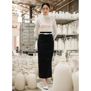 Faldas de moda de lujo para mujer FALDA ADELA MAXI Falda larga Tela tejida de Spandex de rayón Ropa de mujer de lujo hecha en Vietnam - Product Image 1