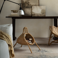 Porte-revues en rotin fait main porte-journal Boho panier de rangement de canne naturelle organisateur de salon moderne meubles