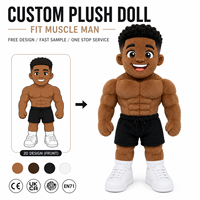 Fabricant de poupées en peluche personnalisées OEM ODM en coton, poupées musclées, poupées humaines en peluche, jouets de musculation, tailles personnalisées
