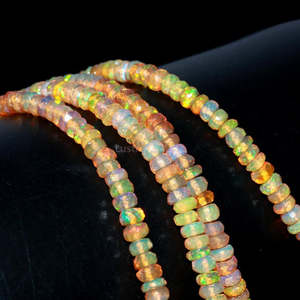 100% Natural Ethiopian <b>Opal</b> Faceted Rondelle Beads Loose Nature Crystal From Ethiopia - Product Image 3