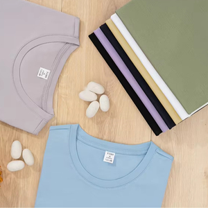 Algodón de gama alta 120s con tratamiento de amoníaco líquido, camiseta transpirable cómoda para hombre, ropa informal, camiseta para hombre - Product Image 1