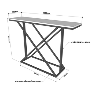 Modern Luxury <b>Console</b> Table Brown Wood Top with Powder-Coated Iron Frame Industrial Design for Villas-CST005 Decorative Shelf - Product Image 4