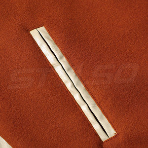 2023 nouveauté haute qualité décontracté laine veste léger uni couleur unie toile tissu col montant hiver bas prix - Product Image 3