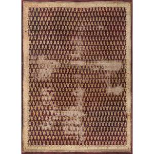 Tapis en laine noués à la main Aalam, motif géométrique abstrait rouge-orange, Kilim pour entrée, couloir, 9x12 rectangulaire pour adolescents - Pae-6309 - Product Image 1