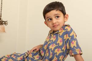 Vente en gros de nouveaux vêtements de nuit élégants pour enfants tenue de nuit en coton mélangé imprimé bloc à la main robe pour enfants - Product Image 3