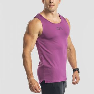 Débardeurs de sport tricotés unis respirants pour la gym, le fitness et l'entraînement, vêtements décontractés d'été, avec logo frontal, vente en gros - Product Image 2