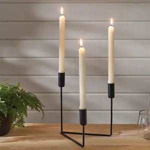 Nouvel arrivage Bougeoir noir de luxe léger exclusif Candelabra Bougeoirs élégants en métal Pièce maîtresse disponible - Product Image 1