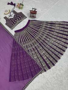 El último diseñador Faux Georgette Thread Sequence Work Lehenga Choli de FabZone - Product Image 2