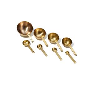 Cuillères à mesurer en métal bon marché pour la maison et la cuisine en laiton doré Ustensiles Grandes et petites cuillères Ensemble Meilleure qualité - Product Image 4