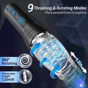 Retract able Thrust ing Rotating Men Automatische Mastur bator Tasse Transparente Tasche <span class=keywords><strong>Pussy</strong></span> Vibrierende männliche Stroker Erwachsene Oralsex Spielzeug