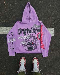 DTG เสื้อฮู้ดมีซิปพิมพ์ลาย DTG มีฮู้ดเสื้อผ้าแนวสตรีทผ้าคอตตอน500 100% น้ำหนักมากโลโก้ตามสั่ง600 GSM เฟรนช์เทอร์รี่ - Product Image 5