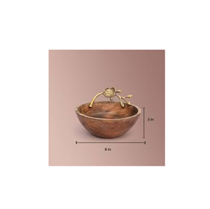 Bol en bois de haute qualité poignée en laiton et bol antique avec taille personnalisée prix bon marché et utilisation à la main - Product Image 2