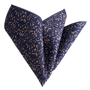 Navy Blue Mustard Paisley Cotton <b>Neckerchief</b> Men's Suits Accessory - Product Image 1