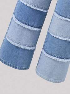 2024 invierno verano moda señoras Streetwear Casual Jeans pantalones largos cordón Denim Jeans pantalón transpirable OEM mantenido - Product Image 4