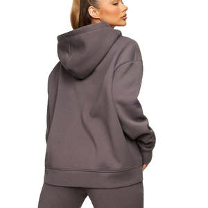 Sweat-shirt pour femme de haute qualité, couleur unie, sweat-shirt à capuche intégral pour femme, personnalisé, 100% coton, imprimé pour l'hiver - Product Image 3
