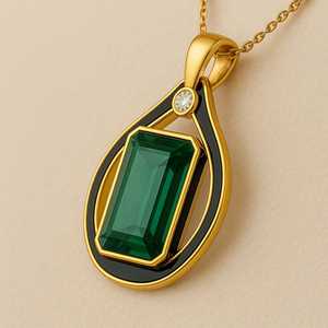 จี้เพชรเม็ดเล็กสีทอง14K ทำด้วยมือชุบโรเดียมประดับพลอยพลอยอัญมณีอัญมณีอัญมณีสำหรับทั้งชายและหญิงเครื่องประดับสำหรับงานแต่งงาน - Product Image 1