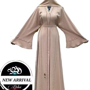 Abaya de Lujo de Poliéster 2026 Dubai, Diseño Marroquí Hermoso, Modesto, para Invierno y Verano, con Lentejuelas Hechas a Mano, Transpirable, Manga Larga, Hasta el Tobillo - Product Image 1